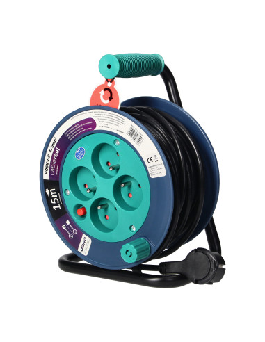 Przedłużacz bębnowy MINI, 4 gniazda 2P+Z,...