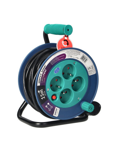 Przedłużacz bębnowy MINI, 4 gniazda 2P+Z,...