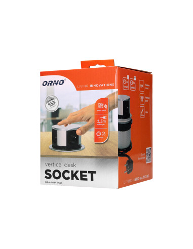 Gniazdo meblowe Ø10cm wysuwane z blatu z...