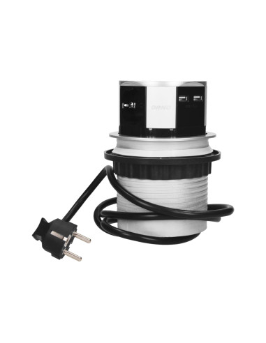 Gniazdo meblowe Ø10cm wysuwane z blatu z...