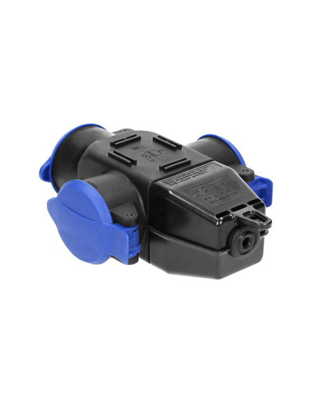 Rozgałęźnik bryzgoszczelny i odporny na uderzenia, IP44, 3 gniazda 2P+Z, 16A, 230V AC, wersja schuko