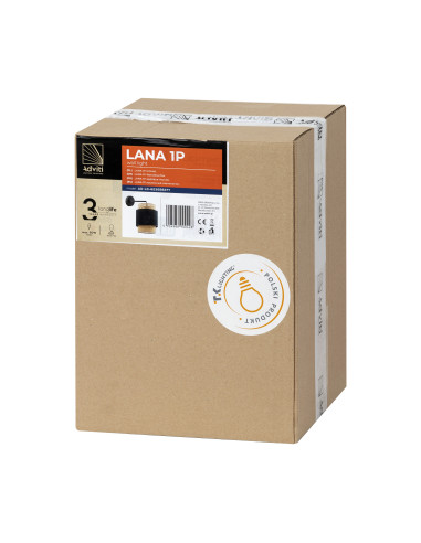 LANA 1P, kinkiet, E27 max. 60W, czarny