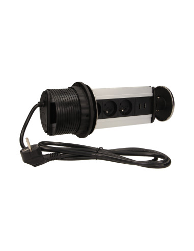 Gniazdo meblowe Ø10cm wysuwane z blatu z...