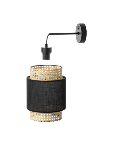 LANA 1P, kinkiet, E27 max. 60W, czarny