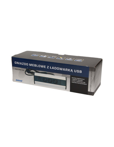 Gniazdo meblowe z ładowarką USB i przewodem...