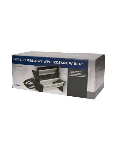 Gniazdo meblowe wpuszczane w blat ze szczotką...