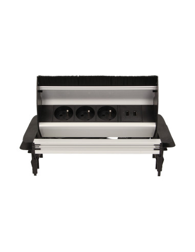 Gniazdo meblowe wpuszczane w blat ze szczotką...