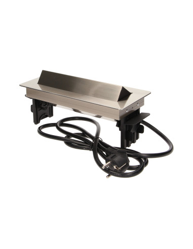 Gniazdo meblowe wpuszczane w blat w niklowanej...