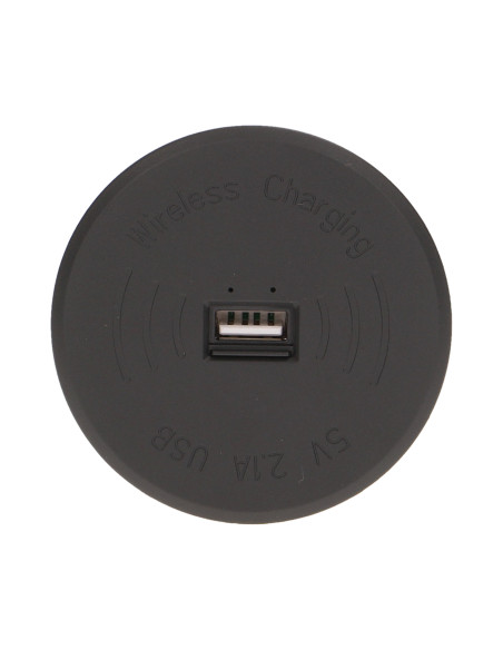 Bezprzewodowa ładowarka indukcyjna z dodatkowym portem USB, czarna