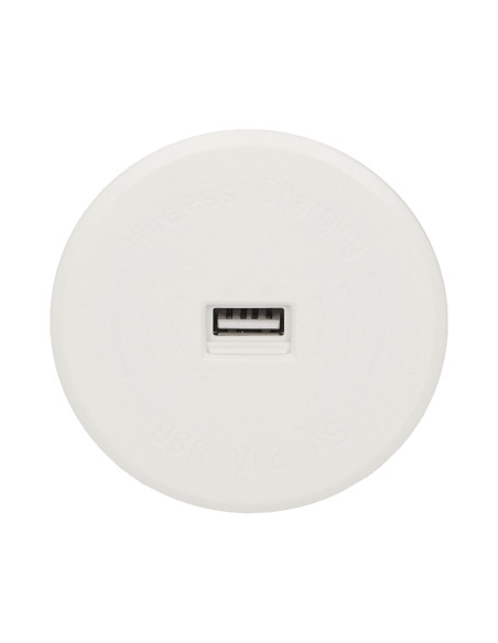 Bezprzewodowa ładowarka indukcyjna z dodatkowym portem USB, biała