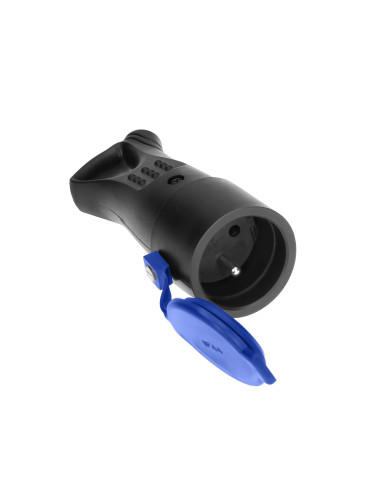 Bryzgoszczelne gniazdo gumowe 2P+Z, proste,...