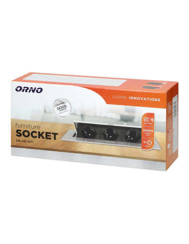 Gniazdo meblowe wpuszczane w blat z płaskim...