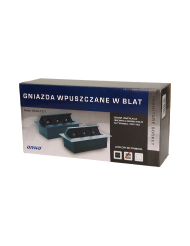 Gniazdo meblowe wpuszczane w blat z płaskim...