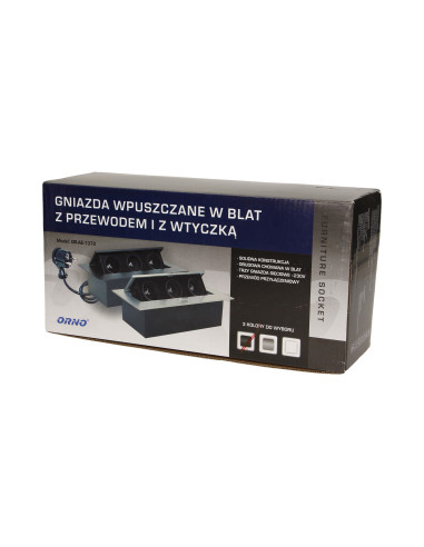 Gniazdo meblowe wpuszczane w blat z płaskim...