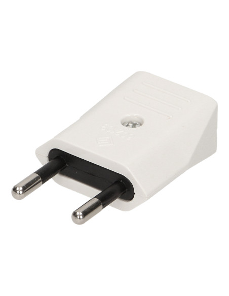 Wtyczka płaska bez uziemienia, 2,5A, biała