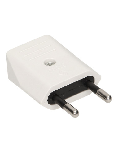 Wtyczka płaska bez uziemienia, 2,5A, biała