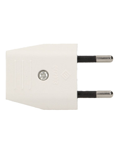 Wtyczka płaska bez uziemienia, 2,5A, biała