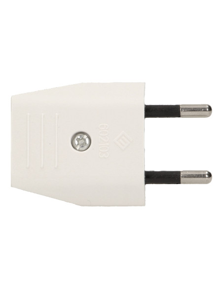 Wtyczka płaska bez uziemienia, 2,5A, biała