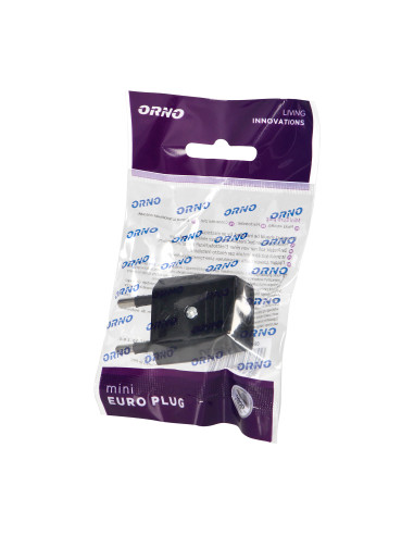 Czarna płaska wtyczka bez uziemienia, 2,5A, 250V