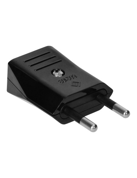 Czarna płaska wtyczka bez uziemienia, 2,5A, 250V