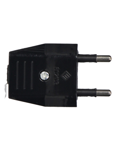 Czarna płaska wtyczka bez uziemienia, 2,5A, 250V