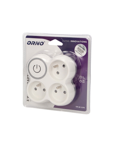 Rozgałęźnik, 3 gniazda 2P+Z z podświetlanym...