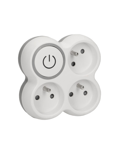 Rozgałęźnik, 3 gniazda 2P+Z z podświetlanym wyłącznikiem ON/OFF