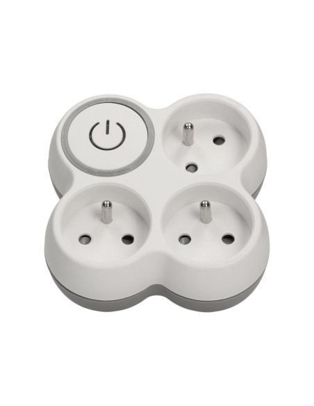 Rozgałęźnik, 3 gniazda 2P+Z z podświetlanym wyłącznikiem ON/OFF