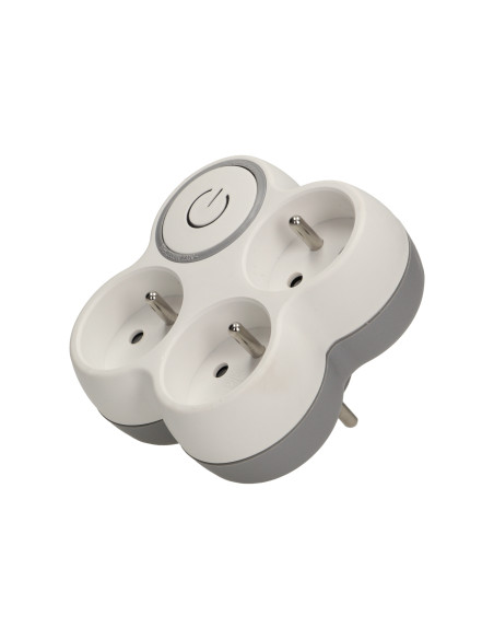 Rozgałęźnik, 3 gniazda 2P+Z z podświetlanym wyłącznikiem ON/OFF