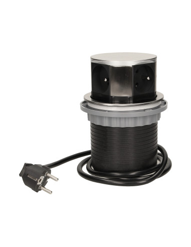 Gniazdo meblowe Ø10cm wysuwane z blatu z...