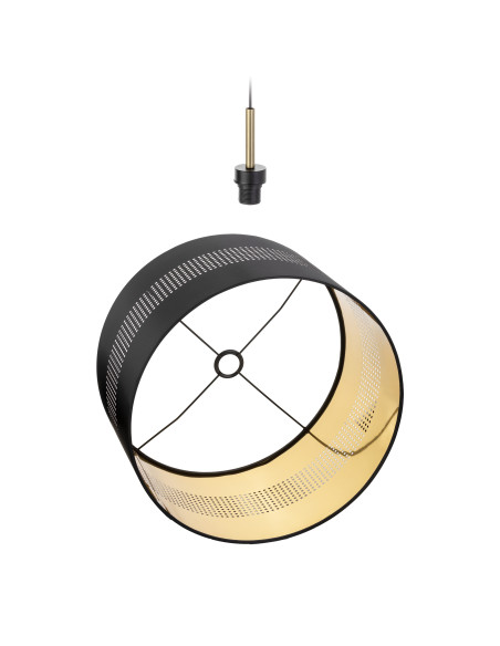 ALESSIO 1P, lampa wisząca, E27  max.60W, czarno-złota