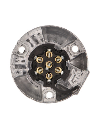 Gniazdo przyczepy, aluminiowe 7 pinów, 12/24V