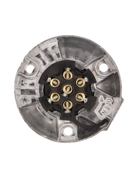 Gniazdo przyczepy, aluminiowe 7 pinów, 12/24V