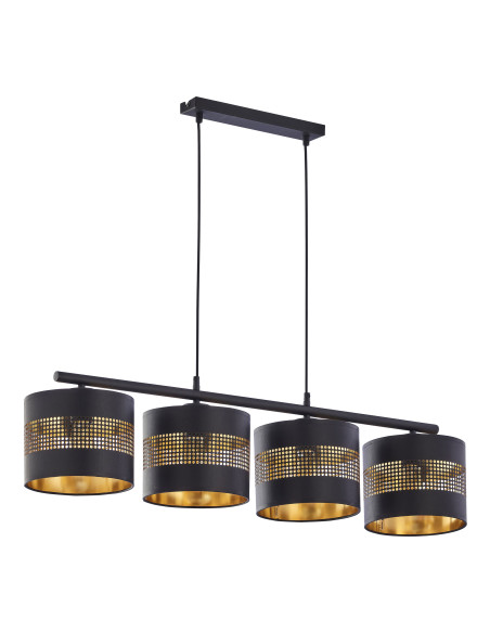 ALESSIO 4P, lampa wisząca, E27  max.60W, czarno-złota