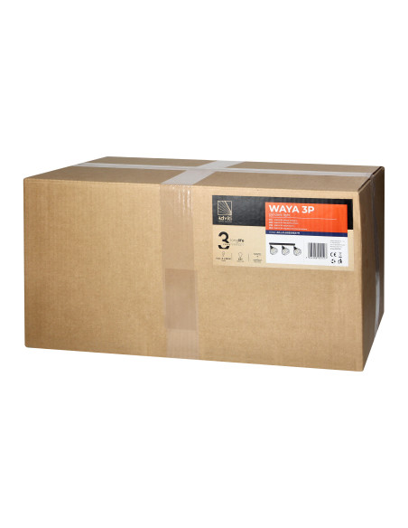 WAYA oprawa ścienno-sufitowa, moc max. 3x60W, E27, czarna, listwa