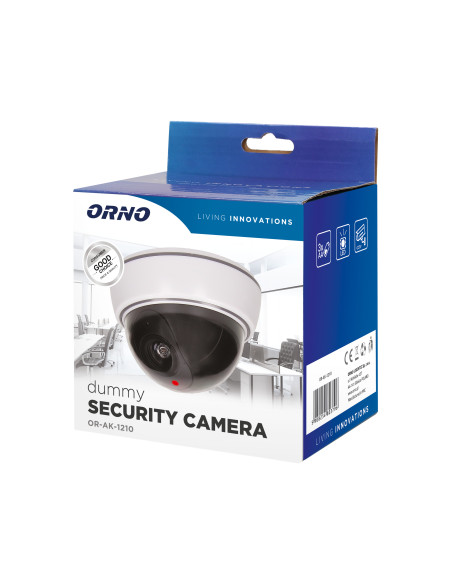 Atrapa kopułkowej kamery monitorującej bez podczerwieni CCTV, bateryjna