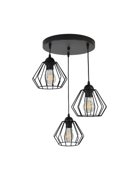WAYA lampa wisząca, moc max. 3x60W, E27, czarna