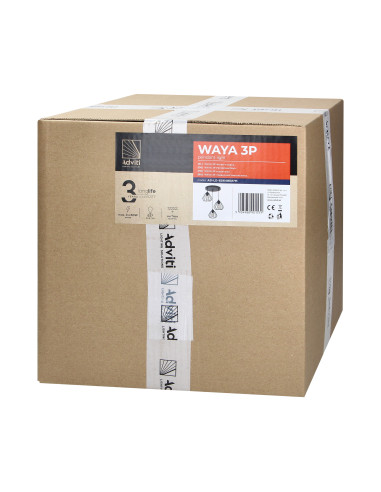 WAYA lampa wisząca, moc max. 3x60W, E27, czarna