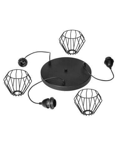 WAYA lampa wisząca, moc max. 3x60W, E27, czarna