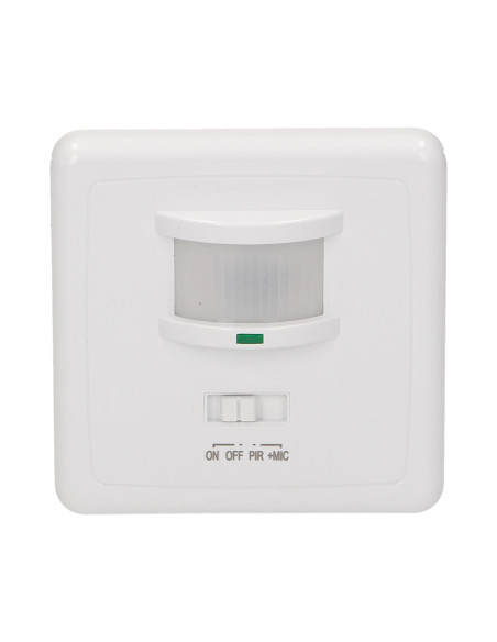 Czujnik ruchu i dźwięku 160 st. IP20, do puszki, 500W, min. obciążenie 40W