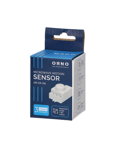 Mikrofalowy czujnik ruchu, mini, 360/180st. IP20, 1200W