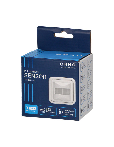 Czujnik ruchu, 2&3 żyłowy, 160°, IP20, 500W, do puszki