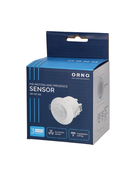 Czujnik ruchu i obecności 360st. IP20, 1200W, do sufitów podwieszanych, 3 sensory