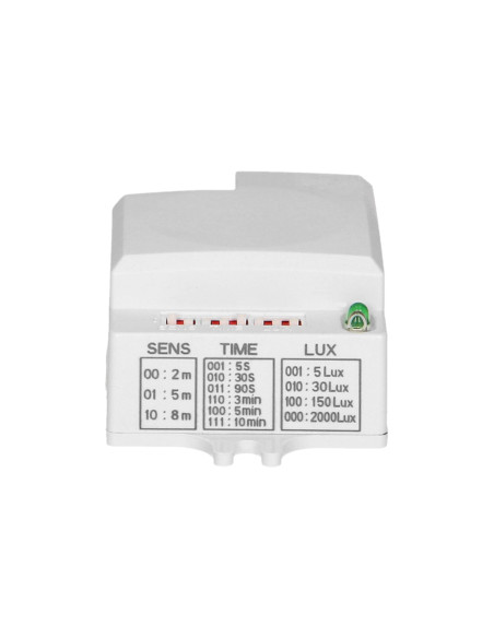 Mikrofalowy czujnik ruchu mini , 360/180st. z regulacją zworkową, IP20, 1200W