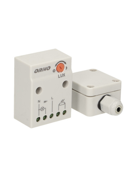 Czujnik zmierzchowy z hermetyczną zewnętrzną sondą w puszce, IP65, 2300W