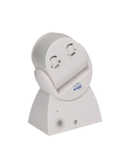 Czujnik ruchu 180st., regulacja pionowa i pozioma, IP65, 1200W, biały