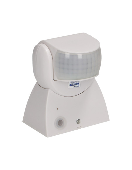 Czujnik ruchu 180st., regulacja pionowa i pozioma, IP65, 1200W, biały