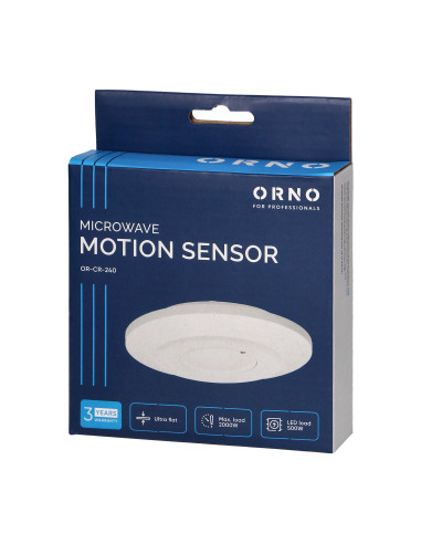 Mikrofalowy czujnik ruchu, 360st. IP20, 2000W,...