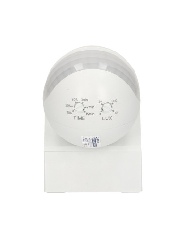 Czujnik ruchu 180st. IP44, 800W, mini, biały