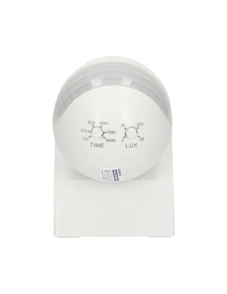 Czujnik ruchu 180st. IP44, 800W, mini, biały